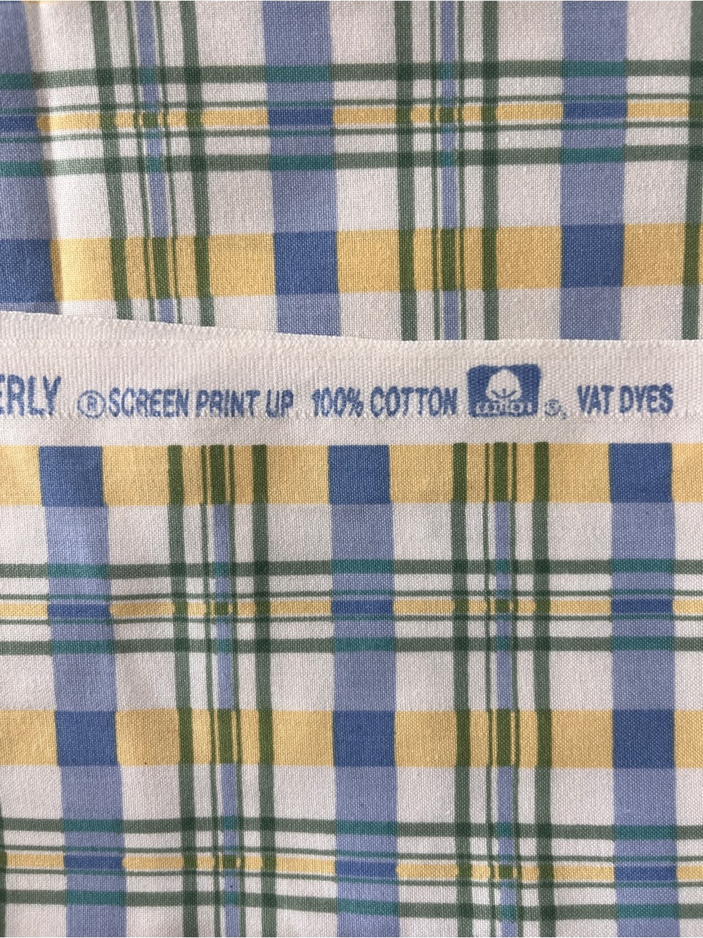 Waverly ‘Claire’s Check’ Fabric 100% Cotton- Made in USA - 54”x134” (3.5 mtr)